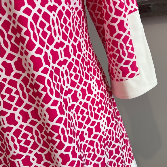 Jude Connally Holly Dress Pink white‎ geometric tunic dress M Medium - Picture 7 of 16